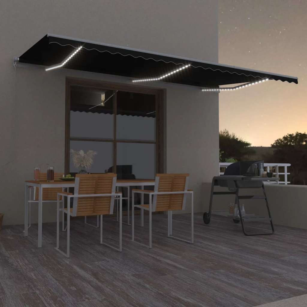 Manual Retractable Awning With Led