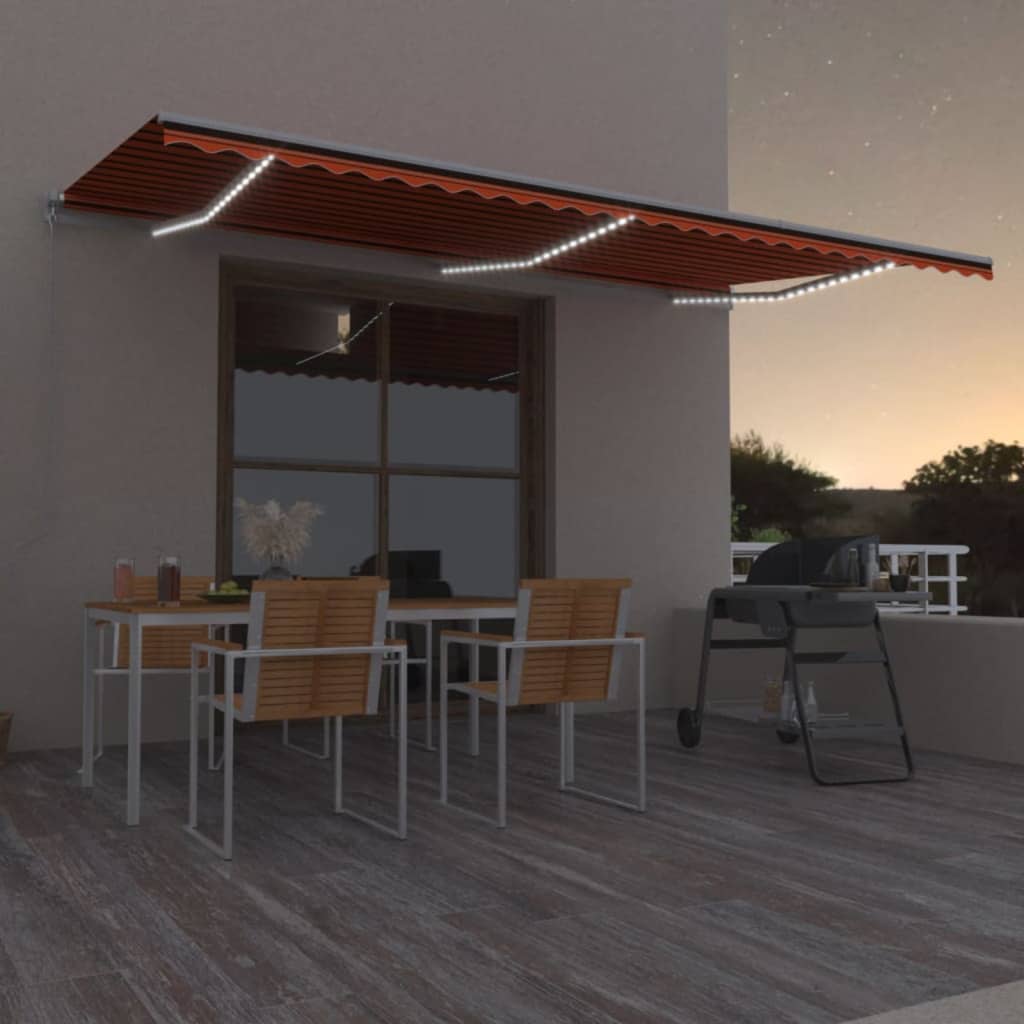 Manual Retractable Awning With Led