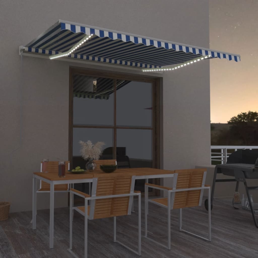 Manual Retractable Awning With Led