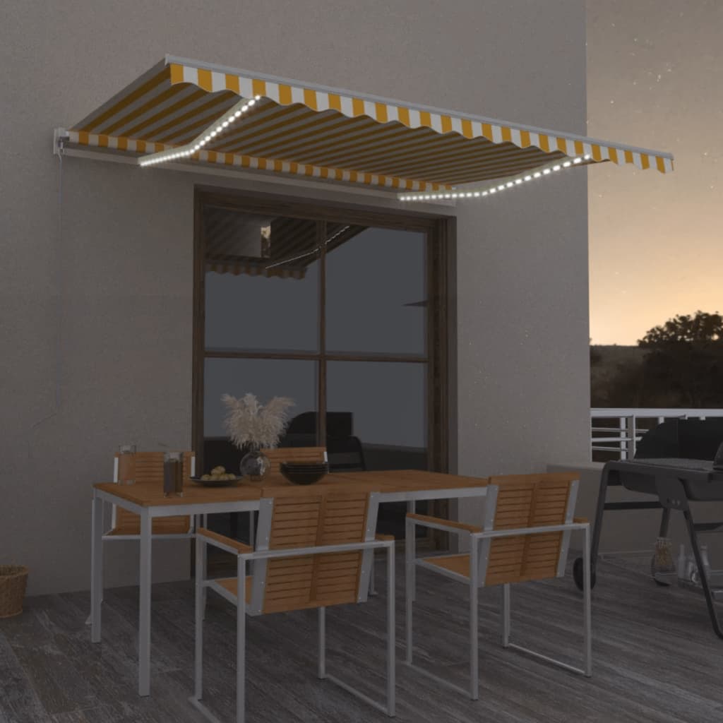 Manual Retractable Awning With Led
