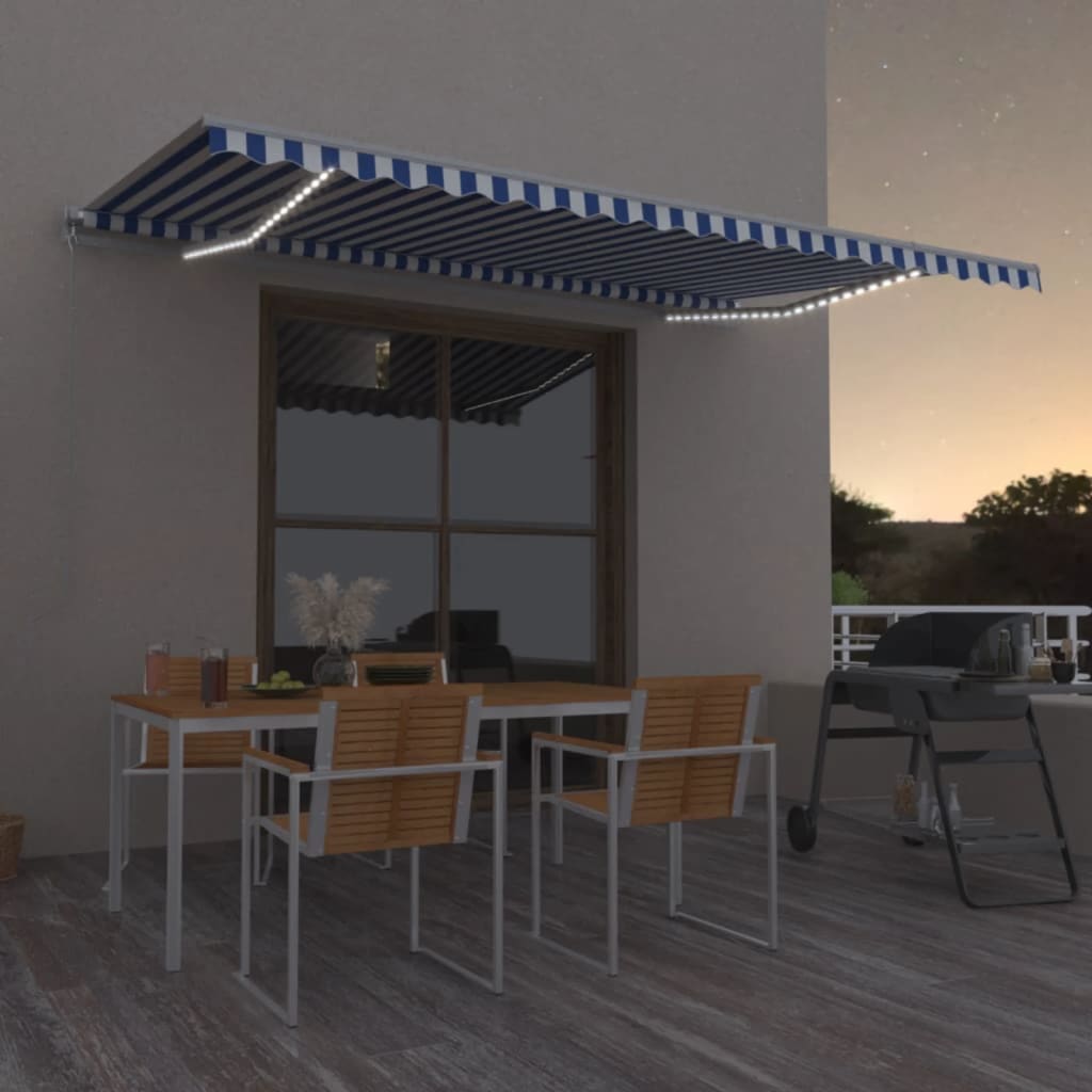 Manual Retractable Awning With Led