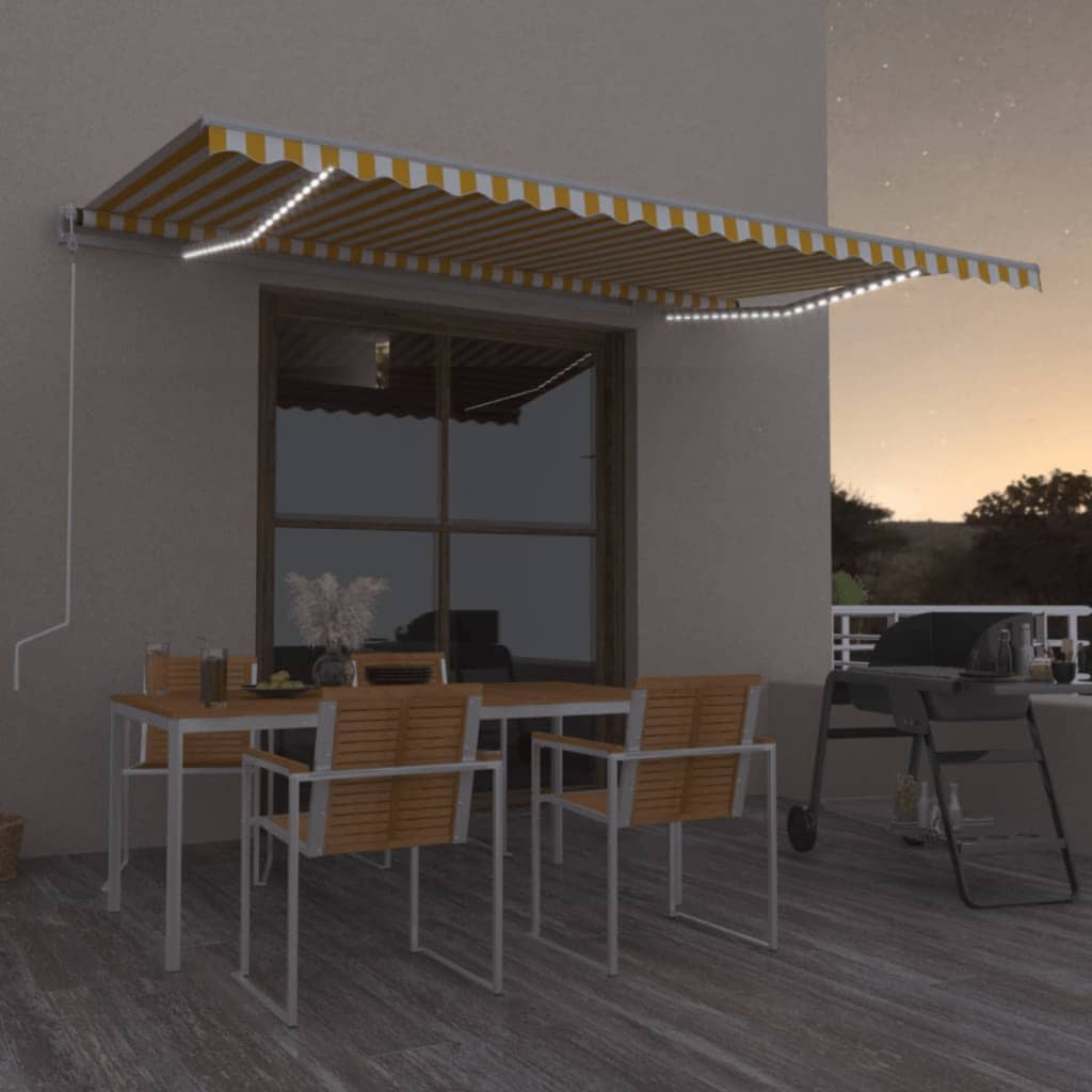 Manual Retractable Awning With Led