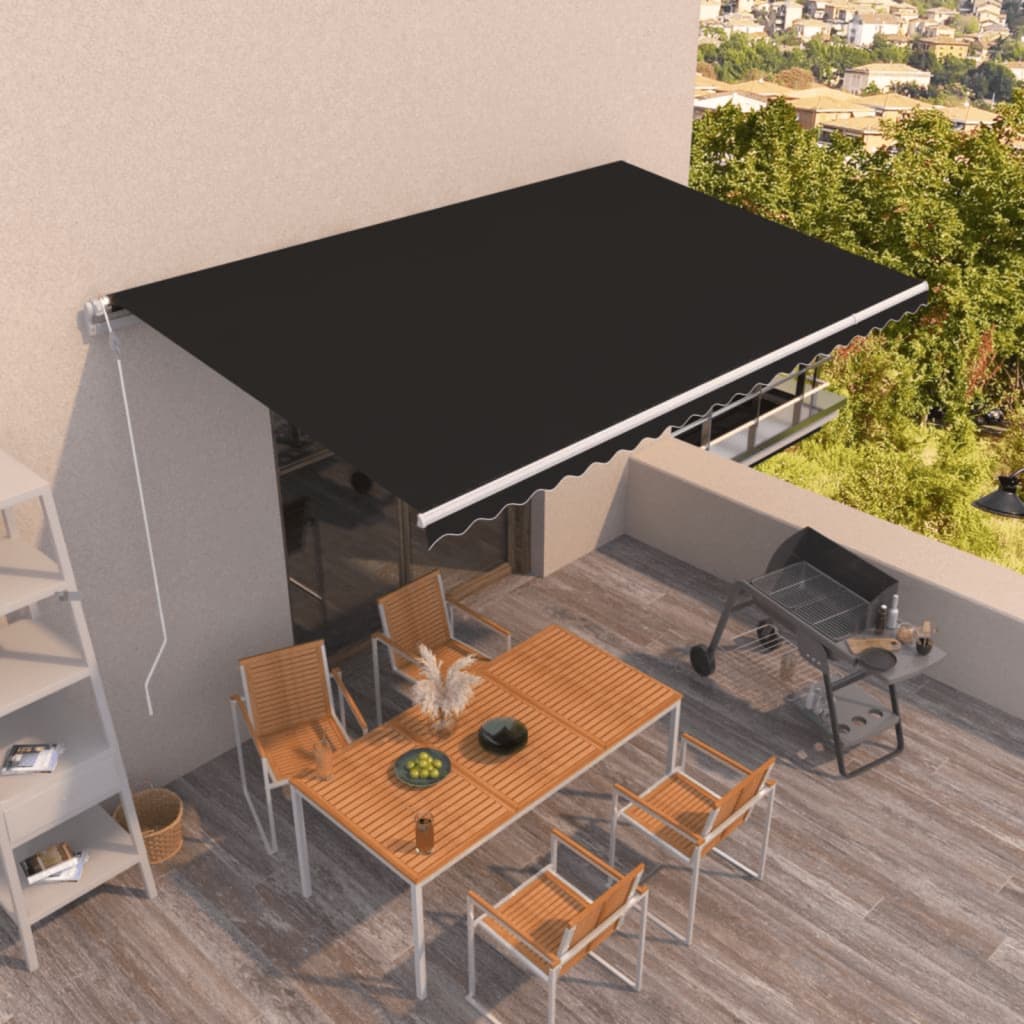Automatic Retractable Awning Anthracite&White