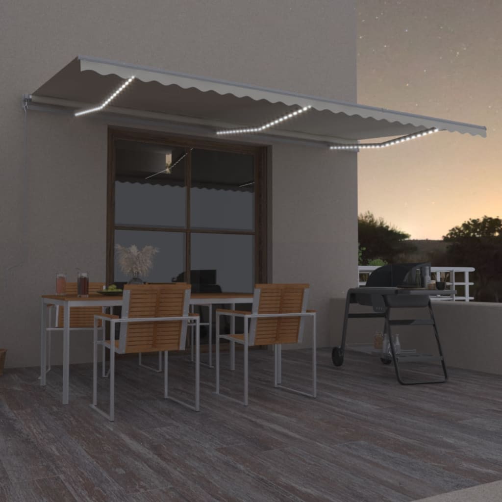 Manual Retractable Awning With Led