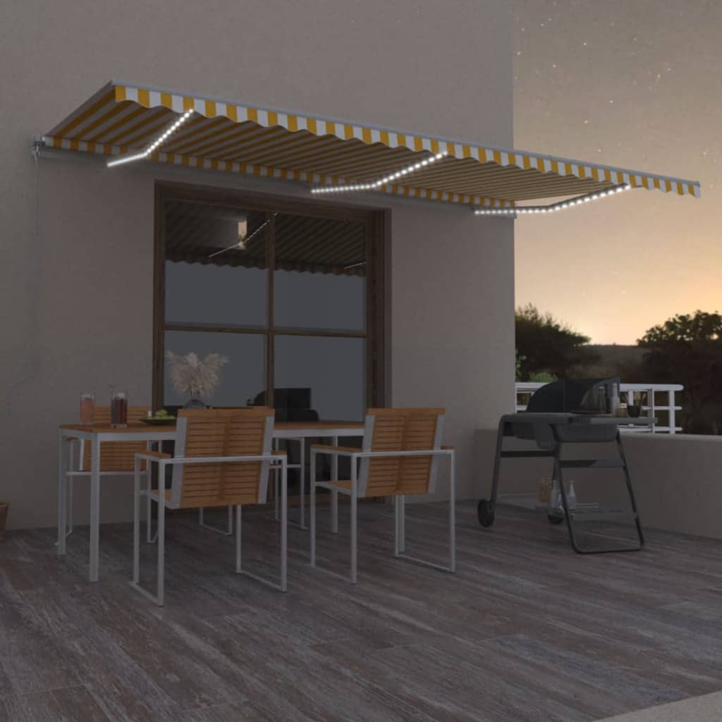 Manual Retractable Awning With Led