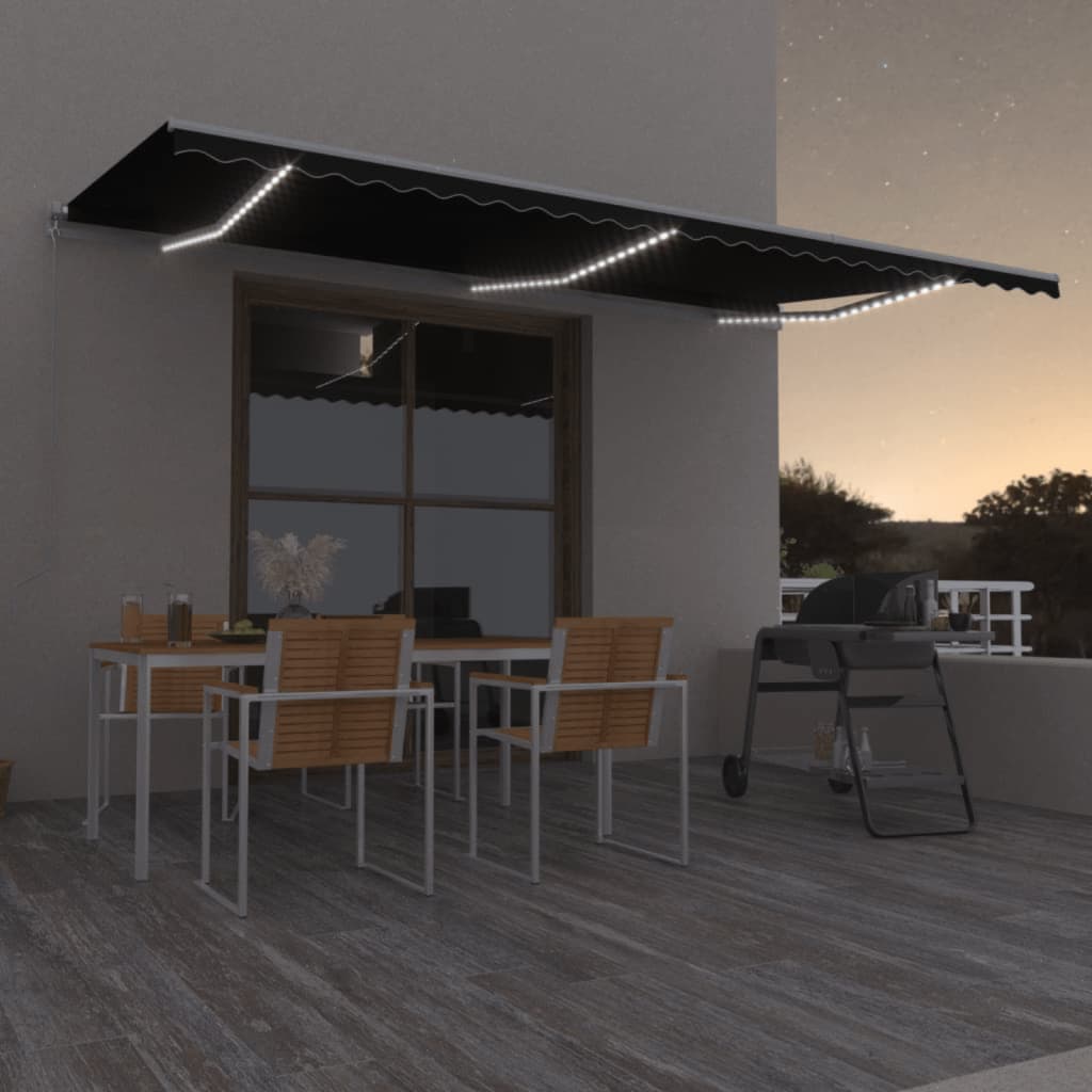 Manual Retractable Awning With Led