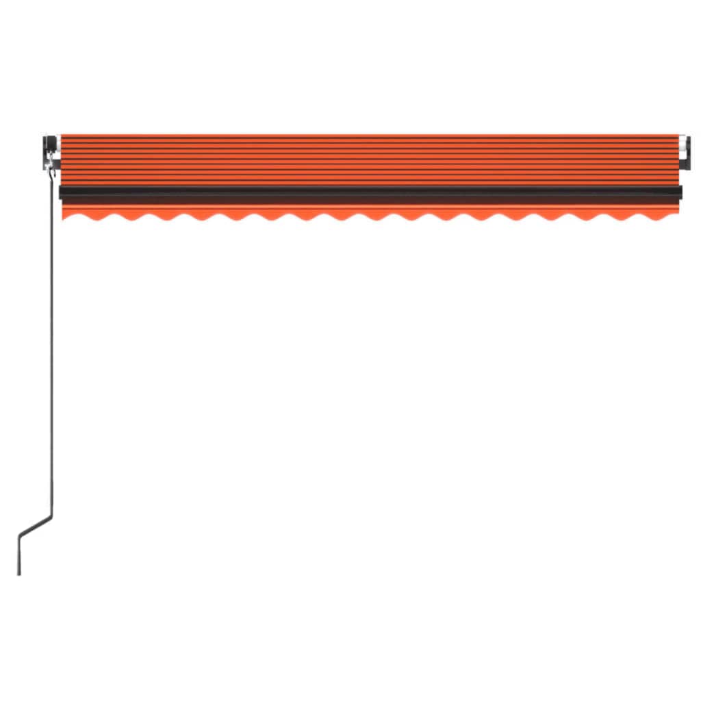 Manual Retractable Awning With Led Orange And Brown
