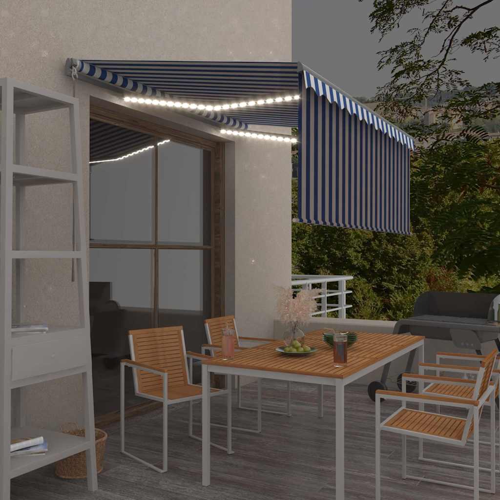 Manual Retractable Awning With Blind&Led 4.5X3M