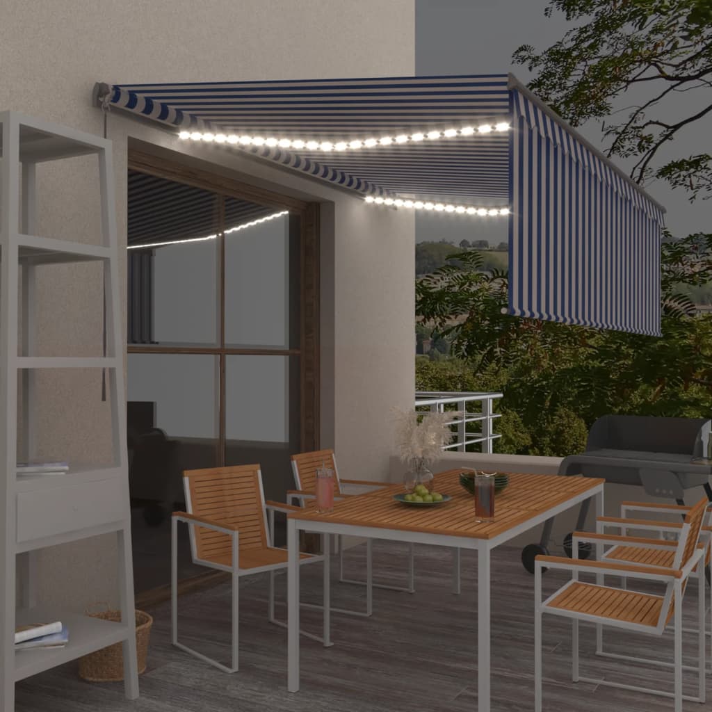Manual Retractable Awning With Blind&Led 4.5X3M