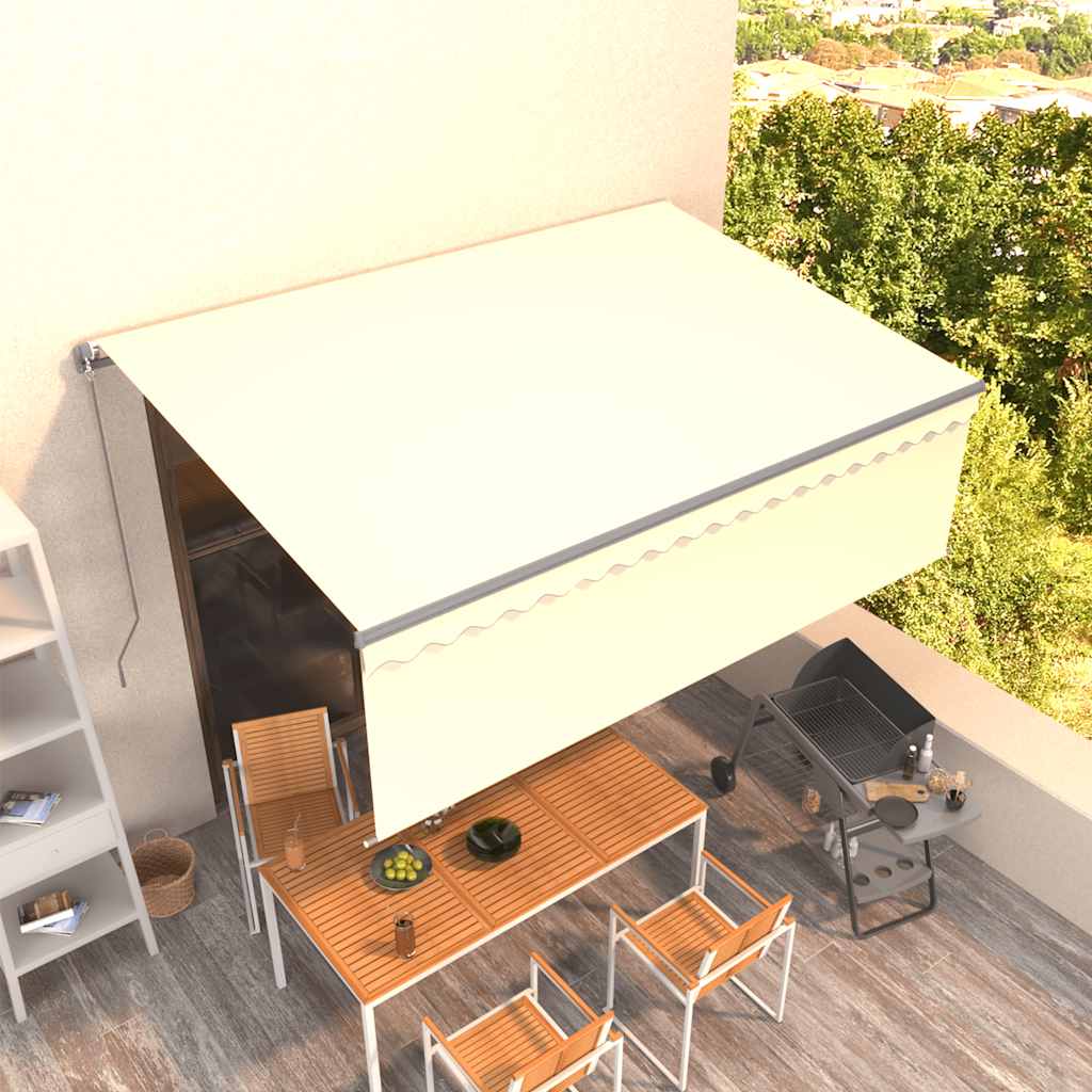 Manual Retractable Awning With Blind 5X3M Yellow&White