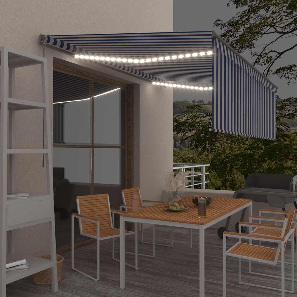 Manual Retractable Awning With Blind&Led 4.5X3M