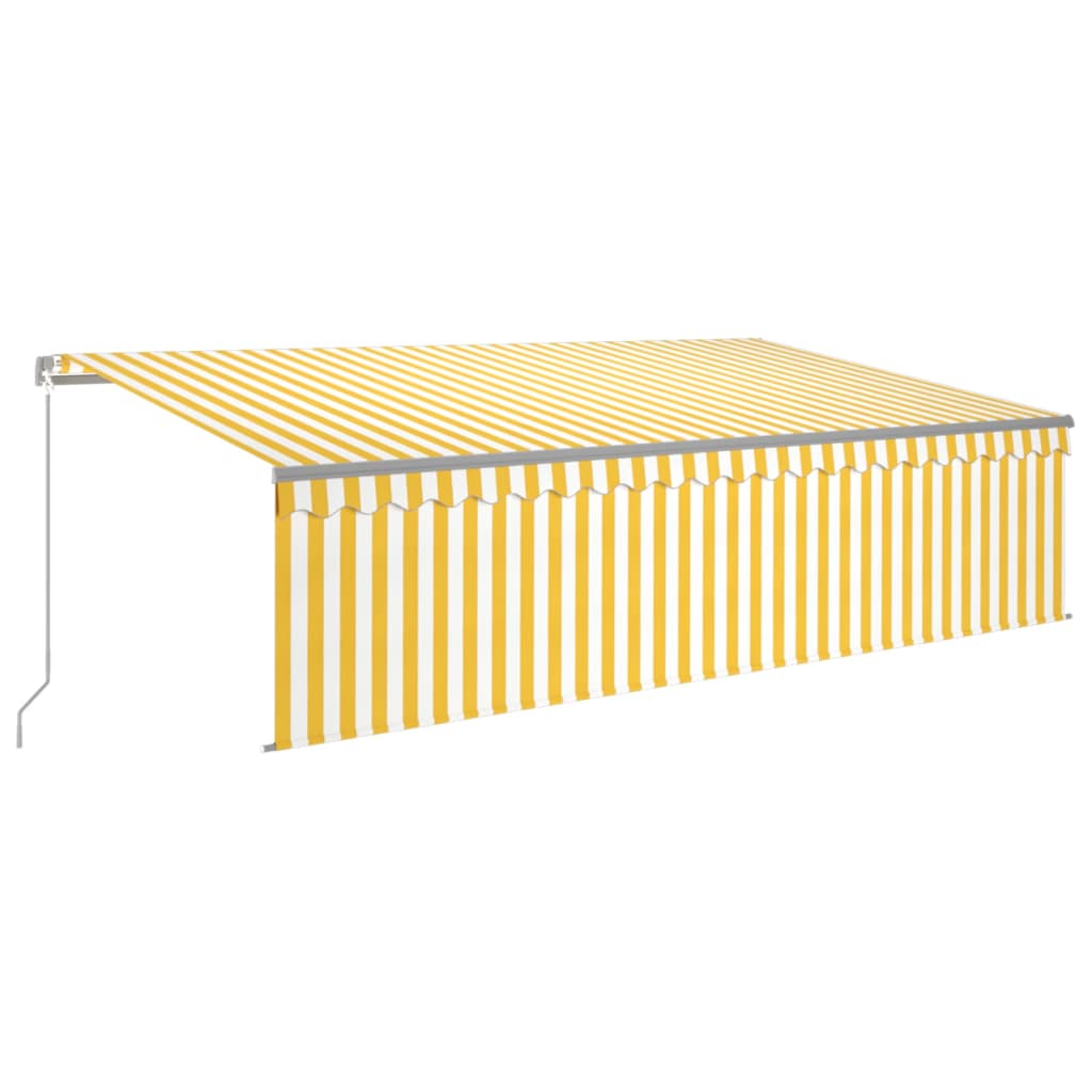 Manual Retractable Awning With Blind 5X3M Yellow&White