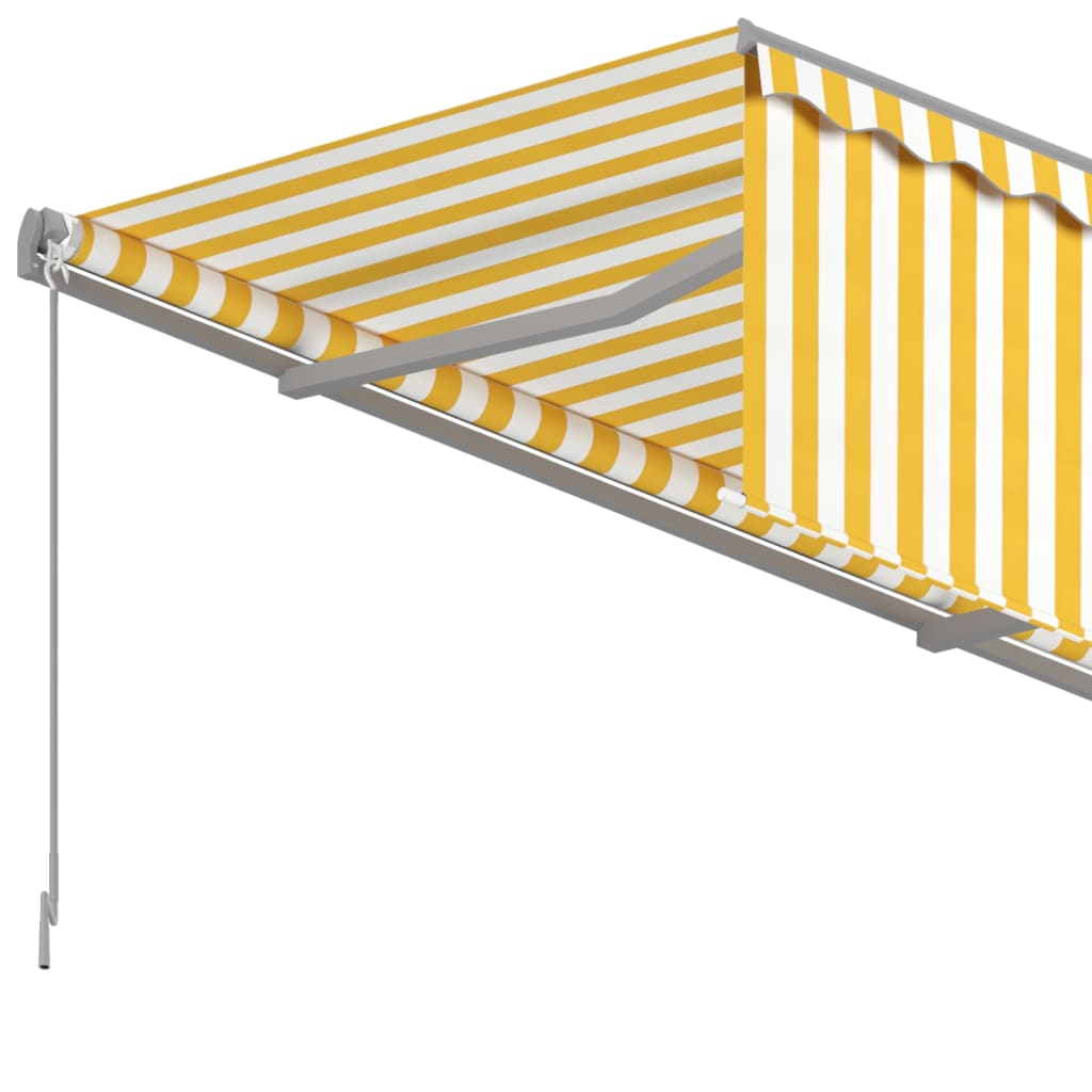 Manual Retractable Awning With Blind 5X3M Yellow&White