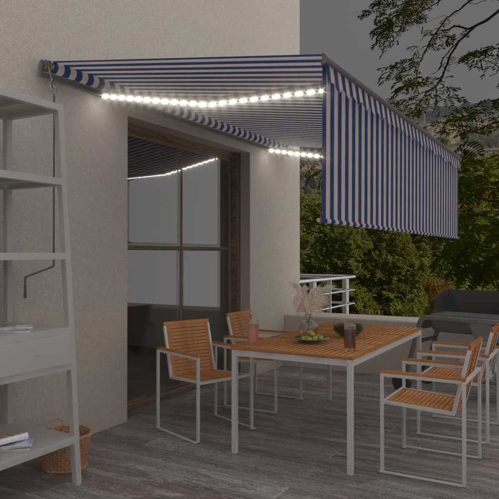 Manual Retractable Awning With Blind&Led 4.5X3M