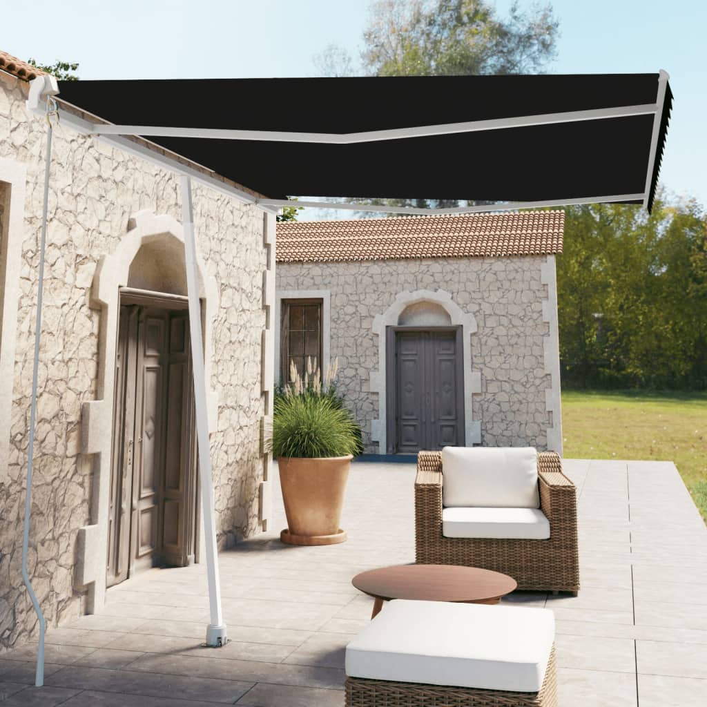 Freestanding Manual Retractable Awning Orange/Brown