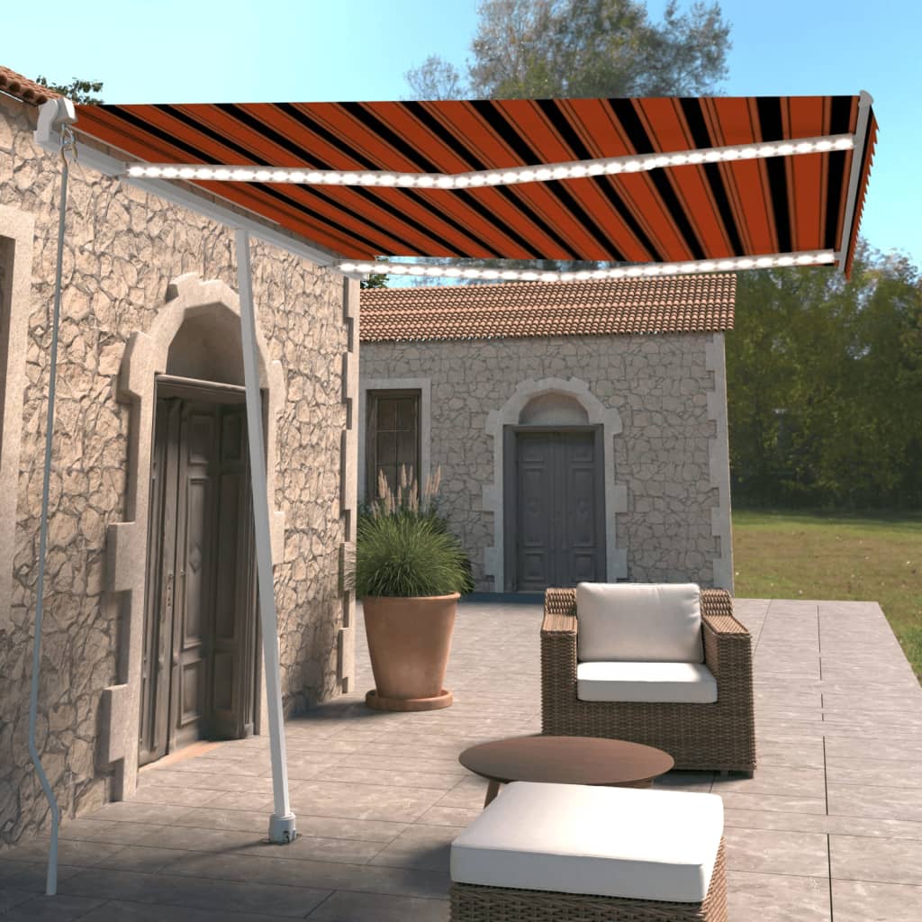 Manual Retractable Awning With Led