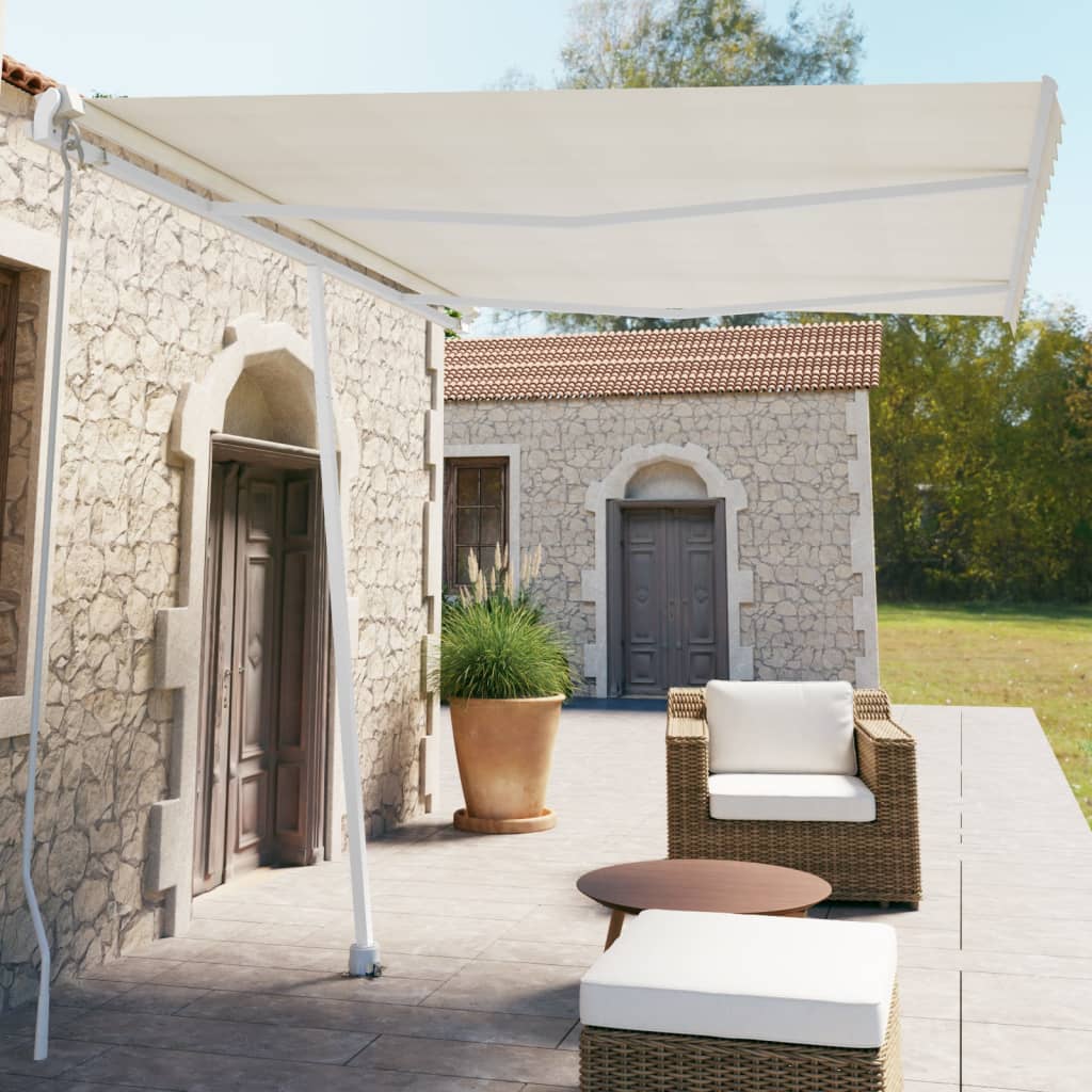 Freestanding Manual Retractable Awning Orange/Brown