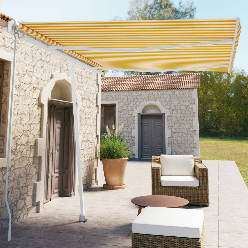 Freestanding Manual Retractable Awning Orange/Brown