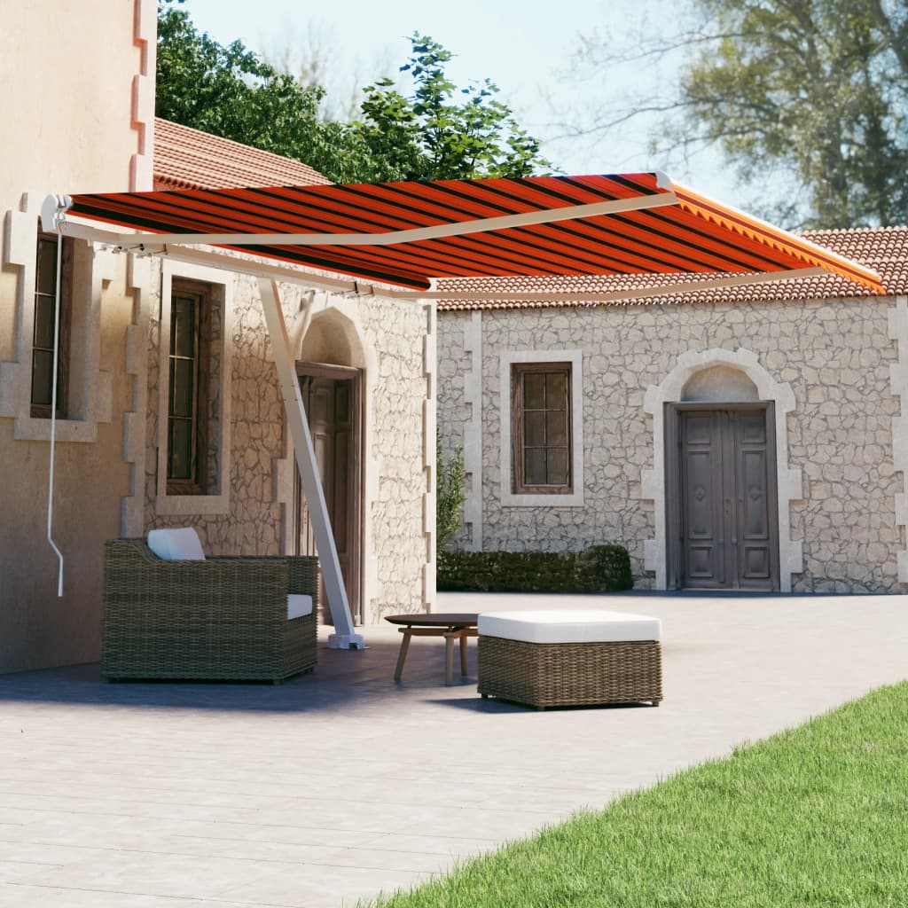 Freestanding Manual Retractable Awning Orange/Brown