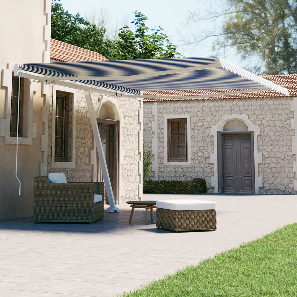 Freestanding Manual Retractable Awning Orange/Brown