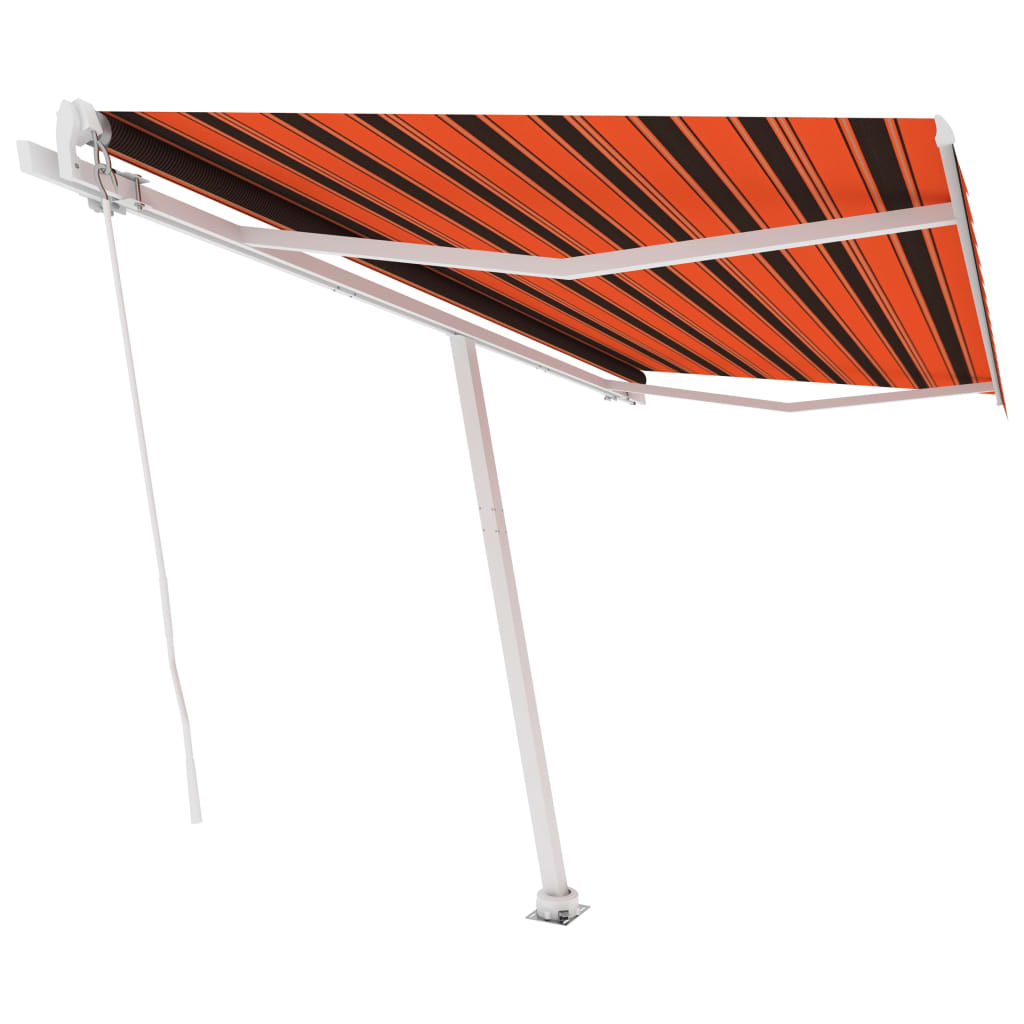 Freestanding Manual Retractable Awning Orange/Brown