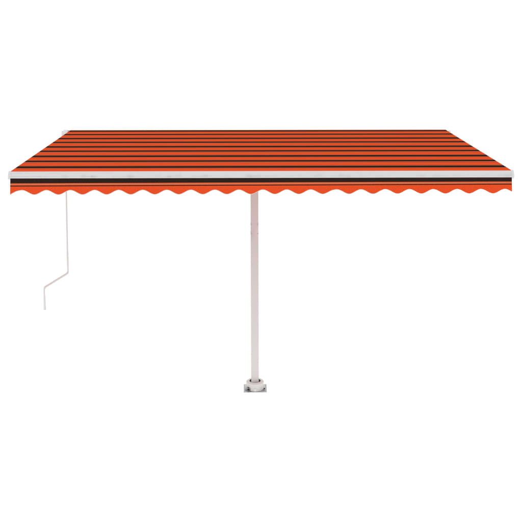 Freestanding Manual Retractable Awning Orange/Brown