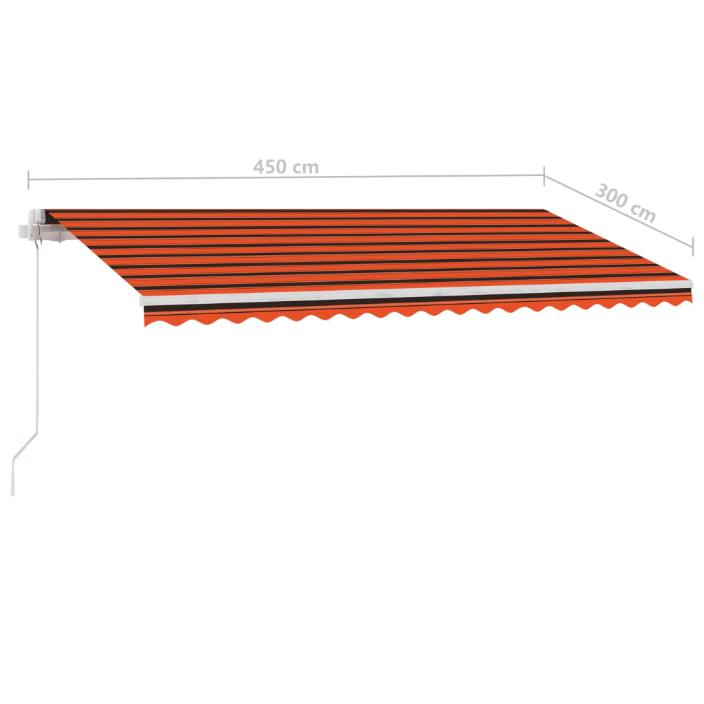 Freestanding Manual Retractable Awning Orange/Brown
