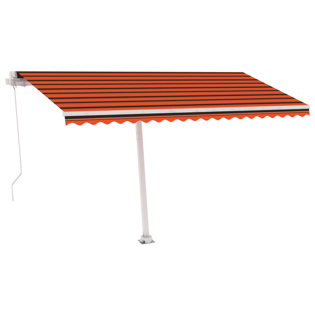 Freestanding Manual Retractable Awning Orange/Brown