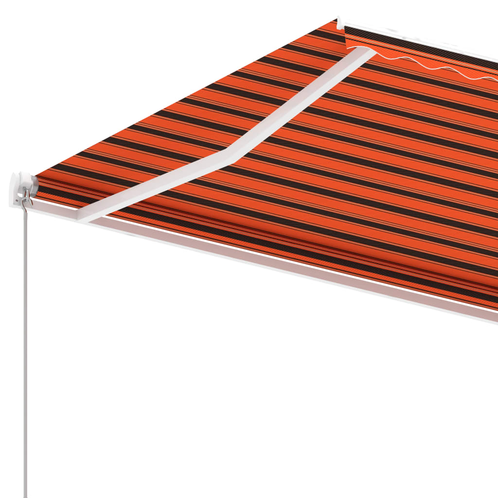 Freestanding Manual Retractable Awning Orange/Brown