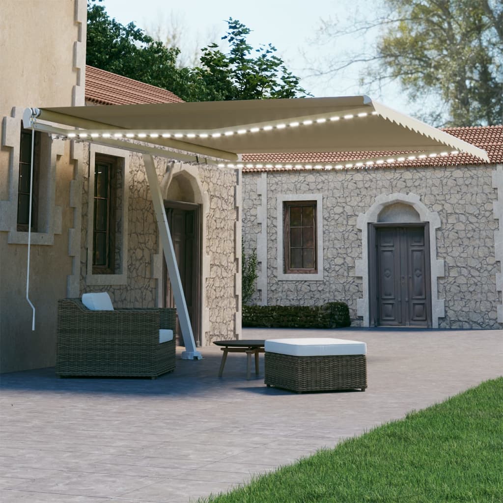 Manual Retractable Awning With Led