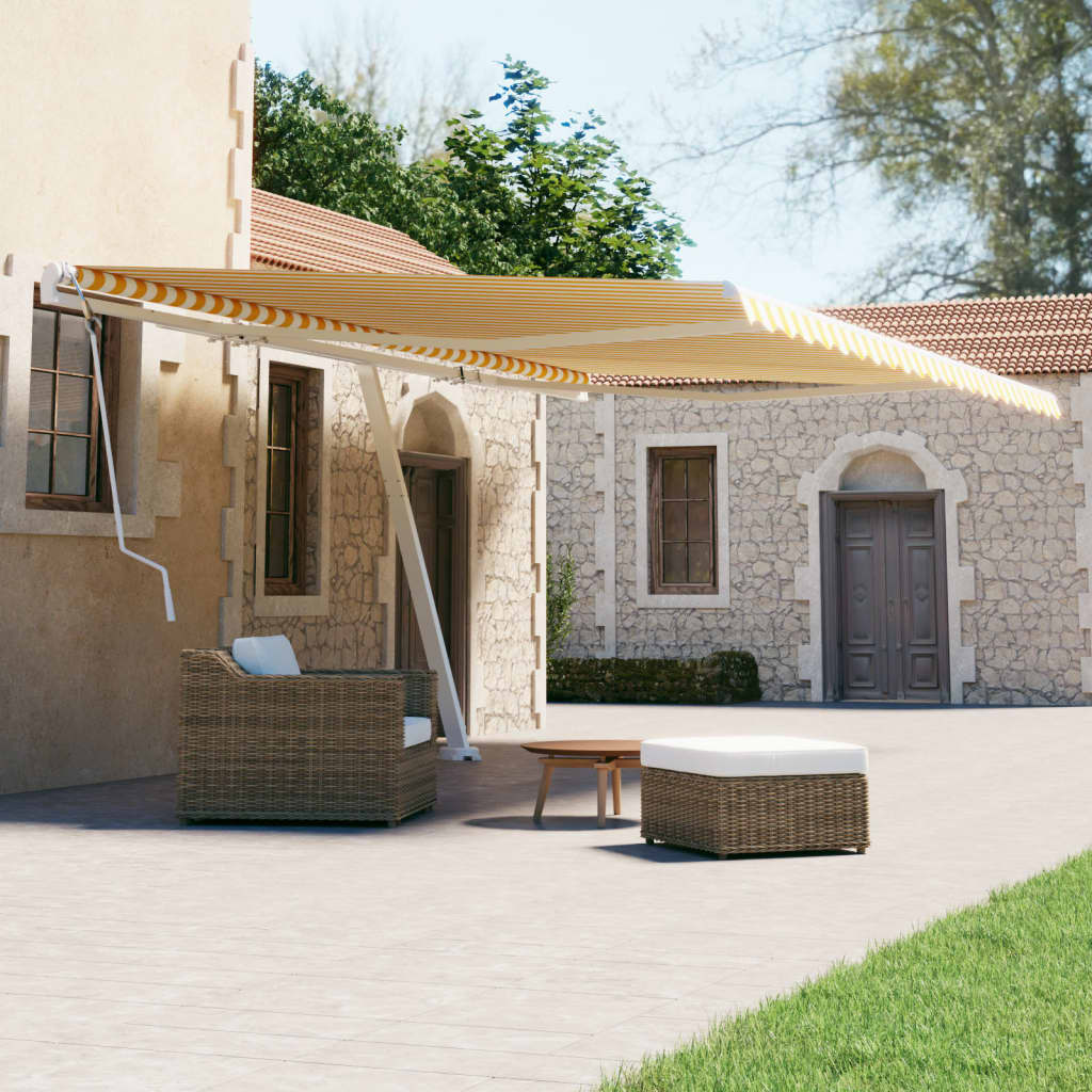 Freestanding Manual Retractable Awning Orange/Brown