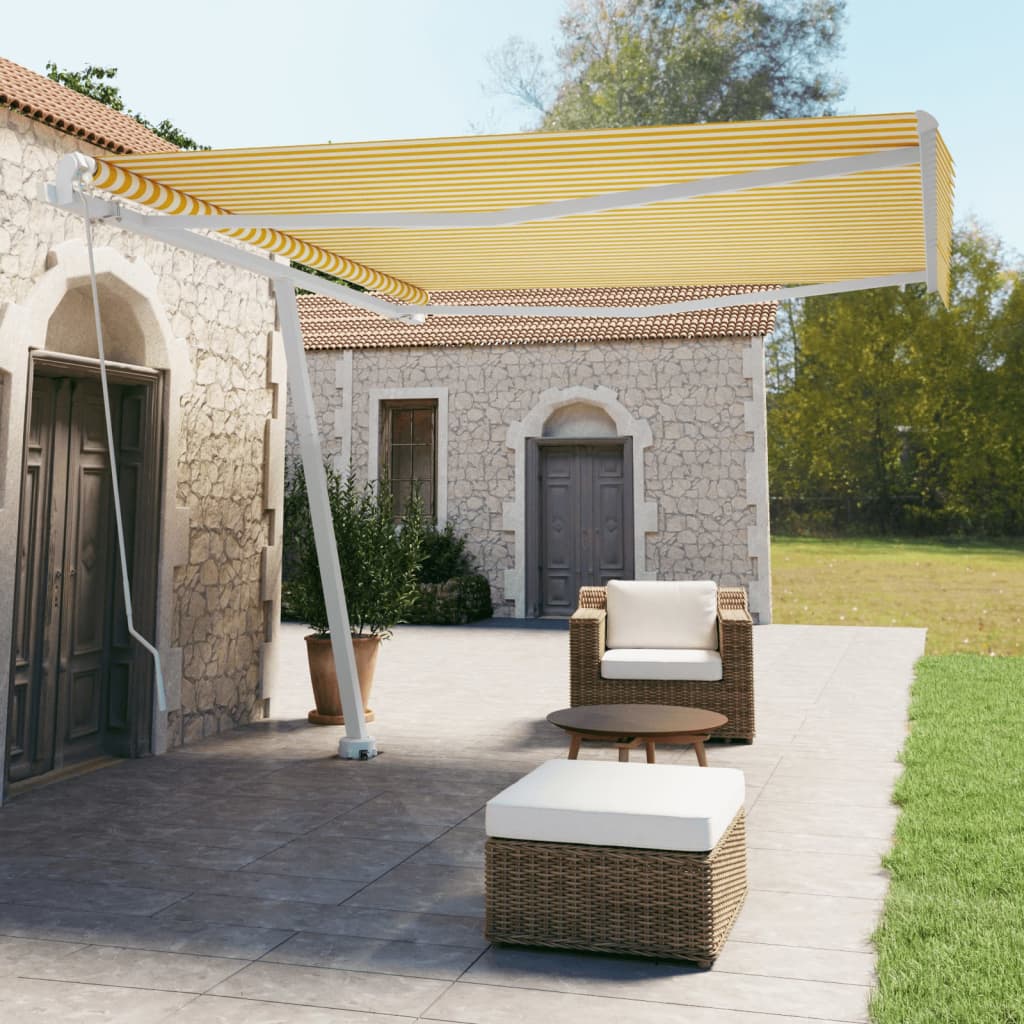 Freestanding Manual Retractable Awning Orange/Brown