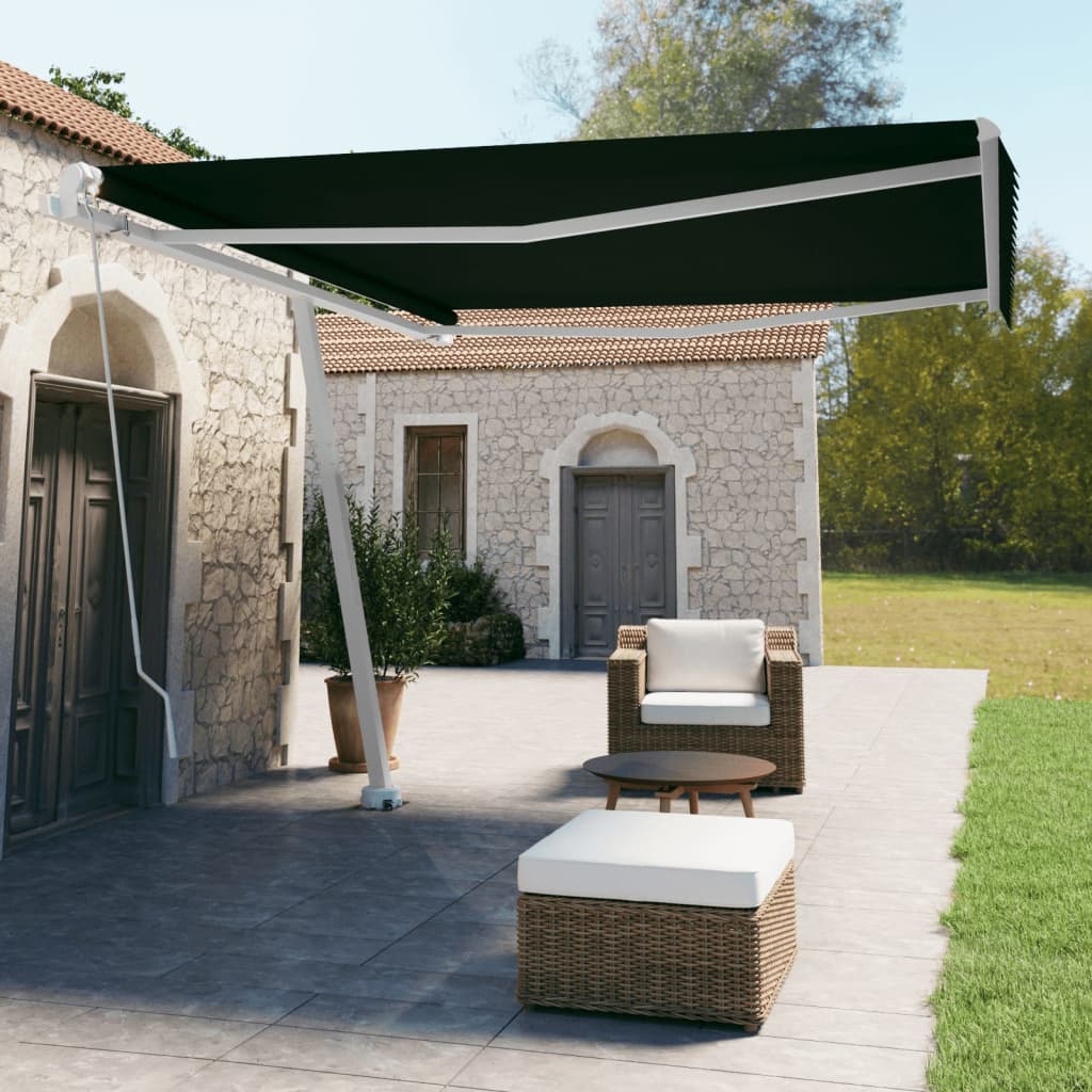 Freestanding Manual Retractable Awning Orange/Brown