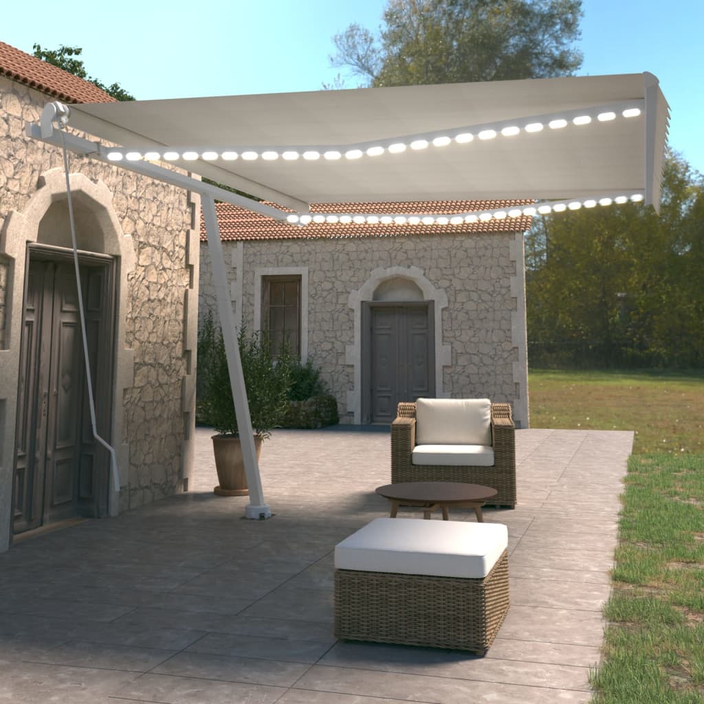 Manual Retractable Awning With Led