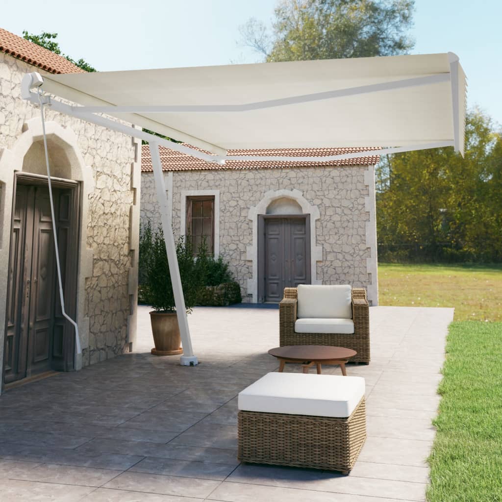 Freestanding Manual Retractable Awning Orange/Brown