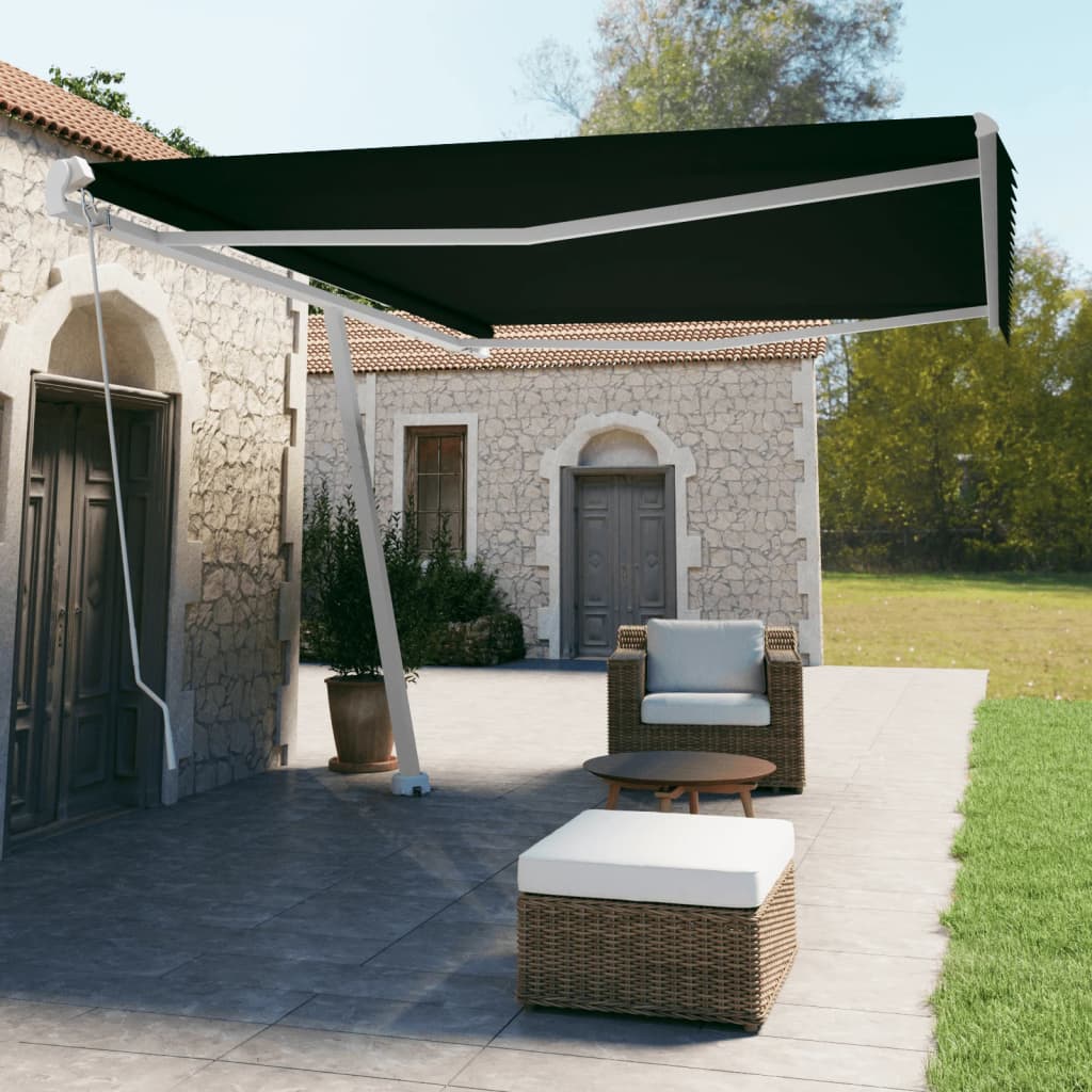 Freestanding Manual Retractable Awning Orange/Brown