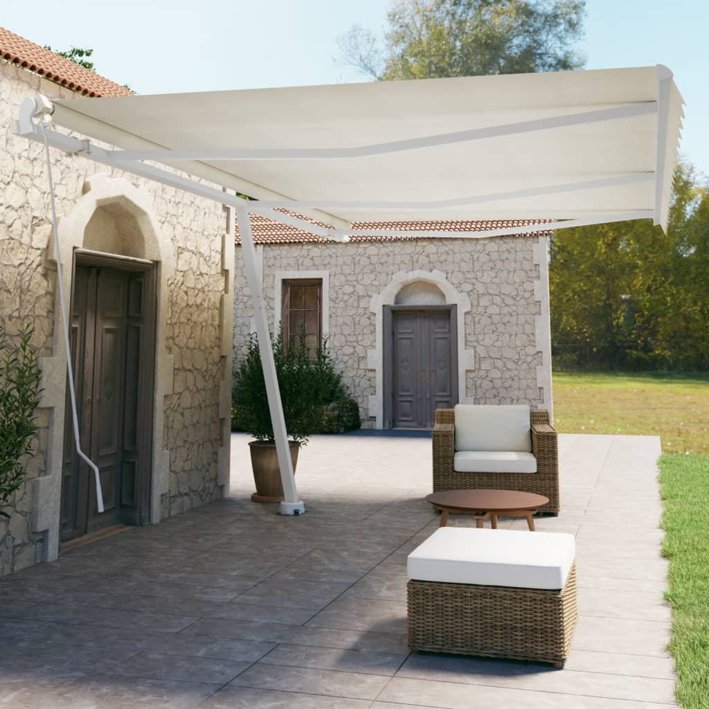 Freestanding Manual Retractable Awning Orange/Brown