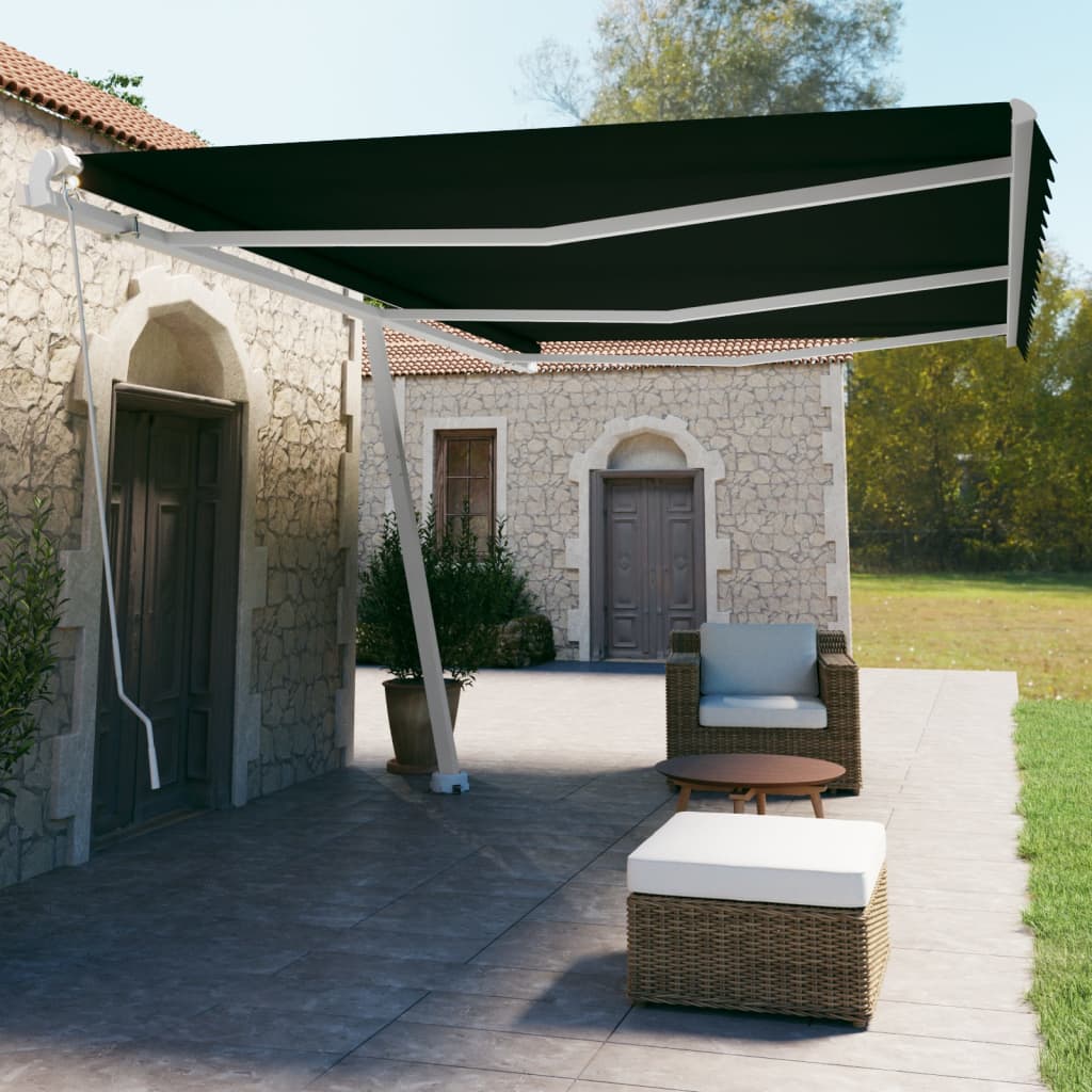 Freestanding Manual Retractable Awning Orange/Brown