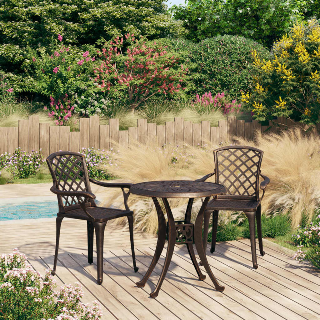 3 Piece Bistro Set Cast Aluminium