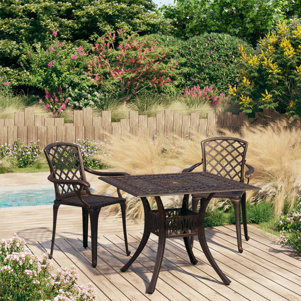 3 Piece Bistro Set Cast Aluminium