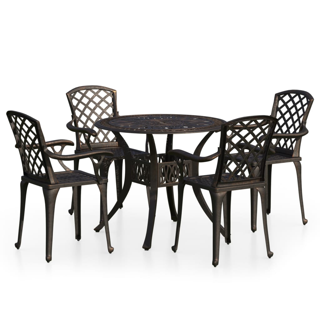 5 Piece Bistro Set Cast Aluminium