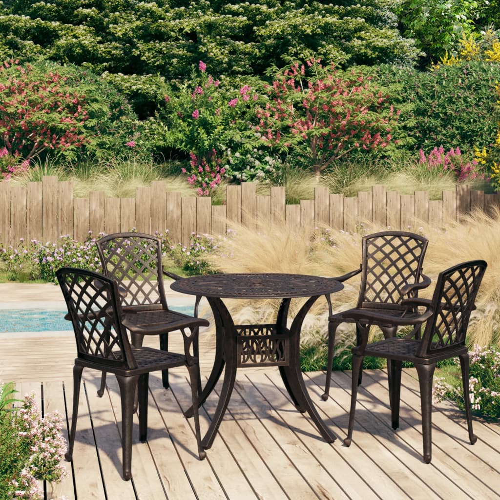 5 Piece Bistro Set Cast Aluminium