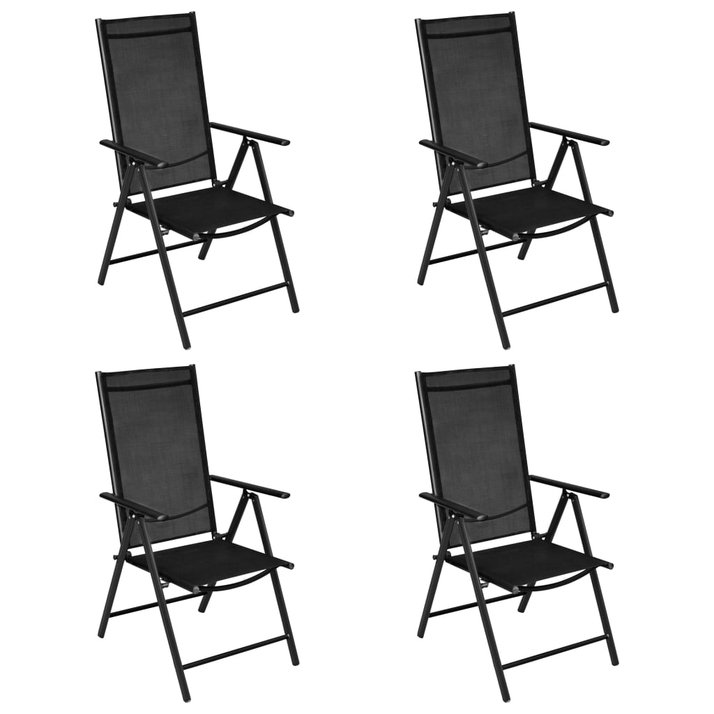 5 Piece Garden Dining Set Aluminium And Textilene
