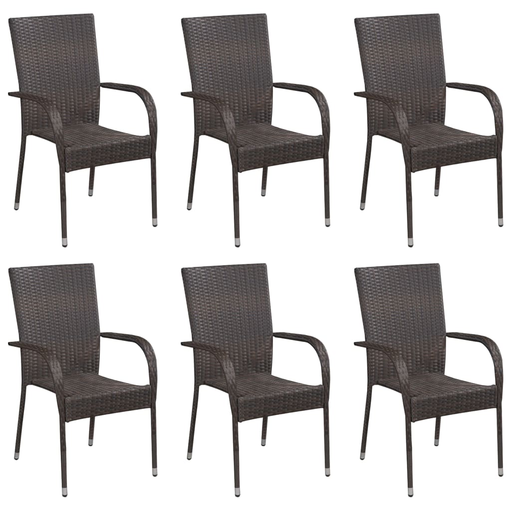 7 Piece Garden Dining Set Poly Rattan