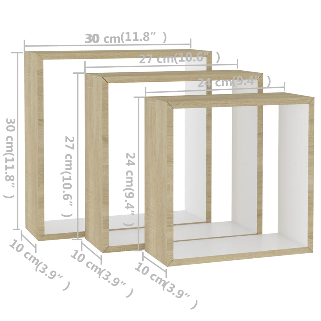 Wall Cube Shelves 3 Pcs