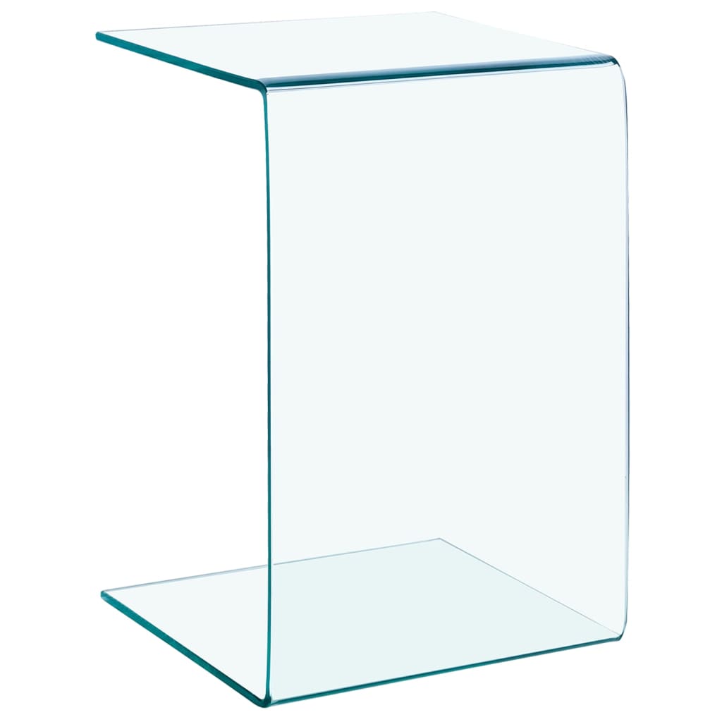 Side Table 40X40X60 Cm Tempered Glass