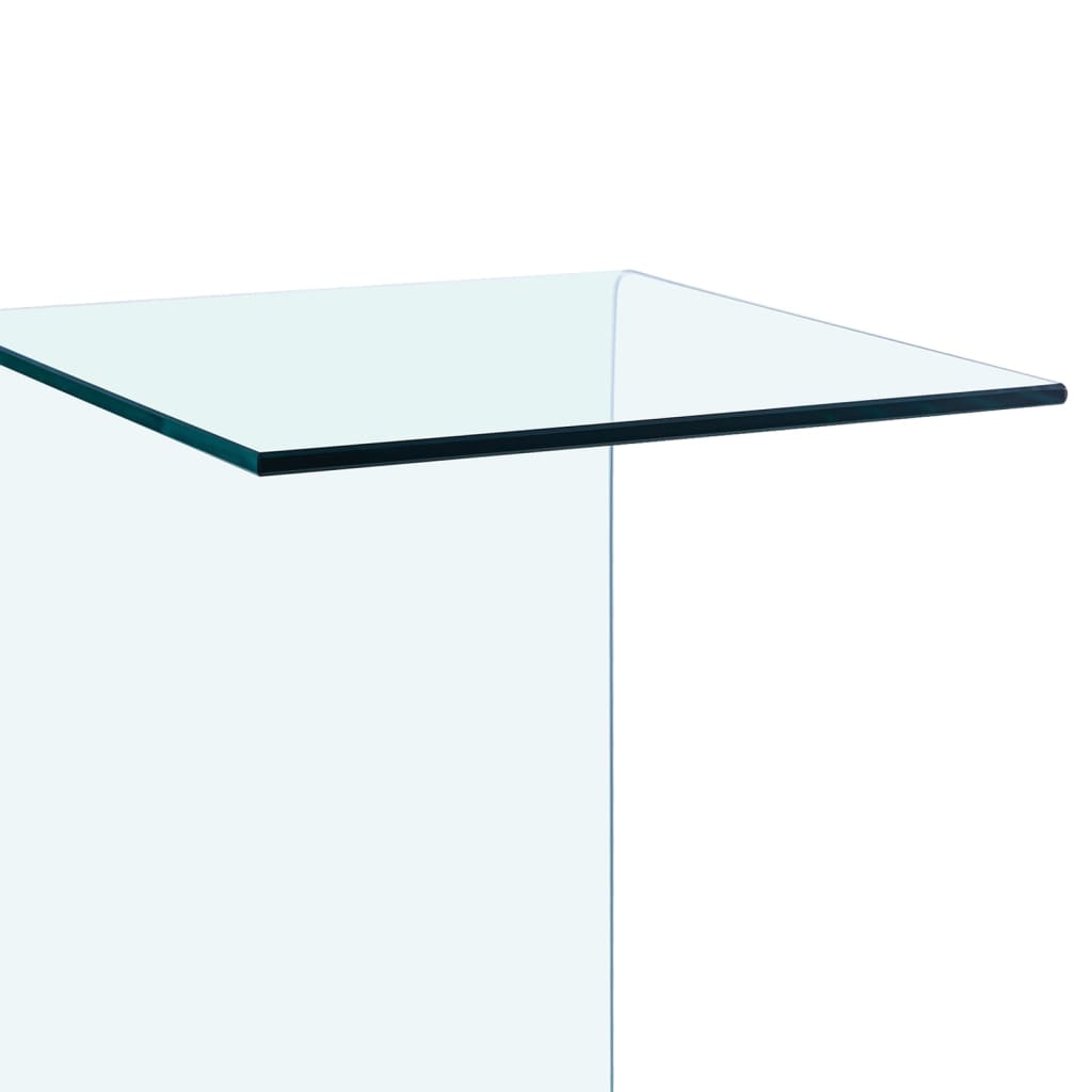 Side Table 40X40X60 Cm Tempered Glass