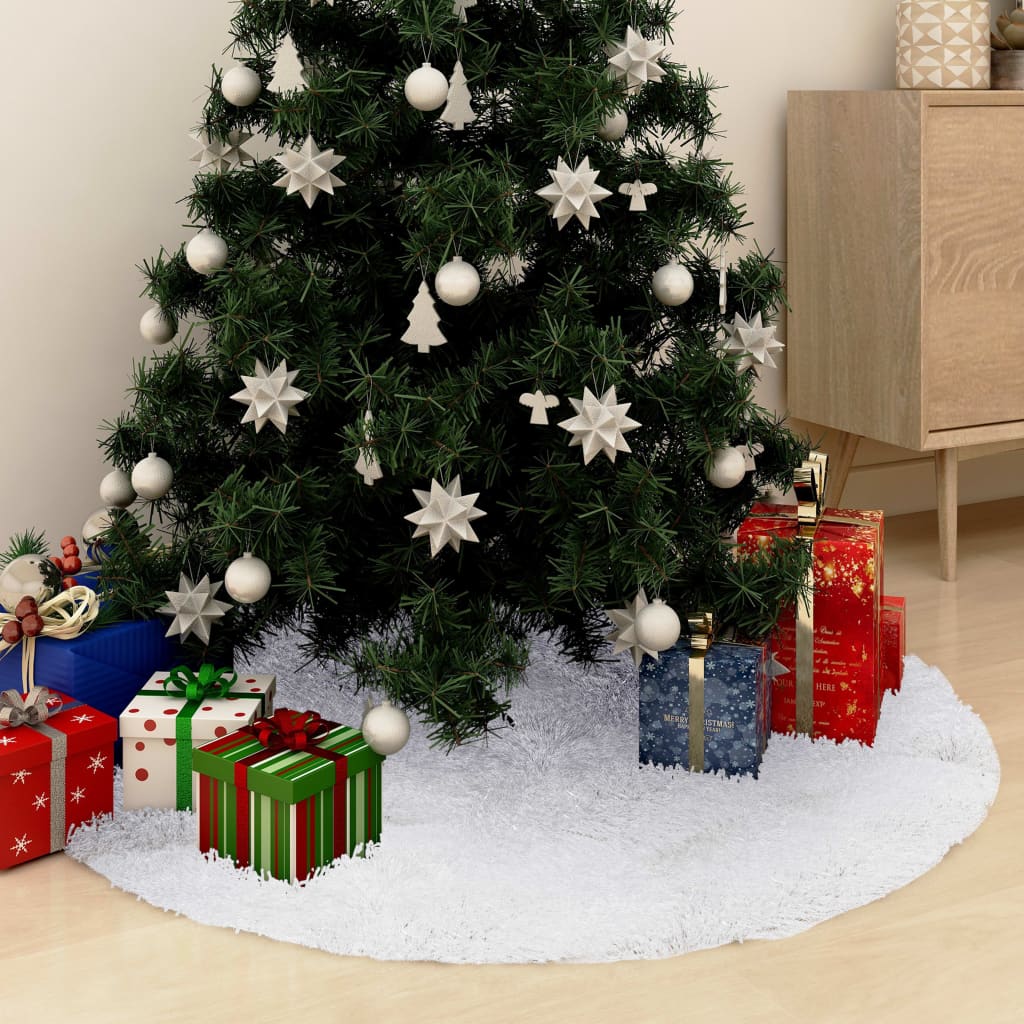 Christmas Tree Skirt White Faux