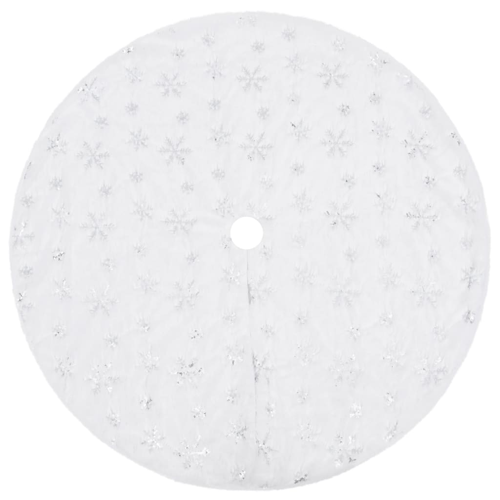 Luxury Christmas Tree Skirt White Faux