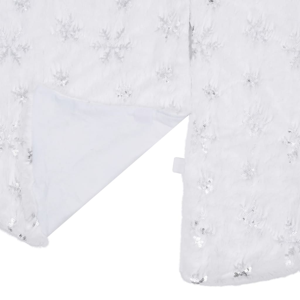 Luxury Christmas Tree Skirt White Faux